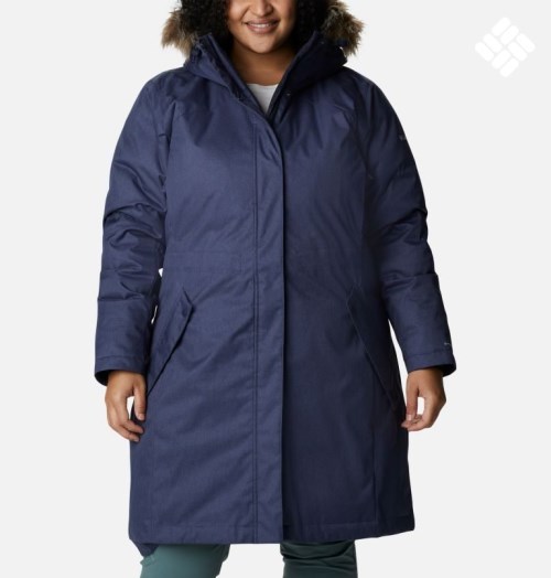 Women's Columbia Juniper Ridge Omni-Heat Infinity Down Parka Jackets Navy | Plus Size CA-A5083